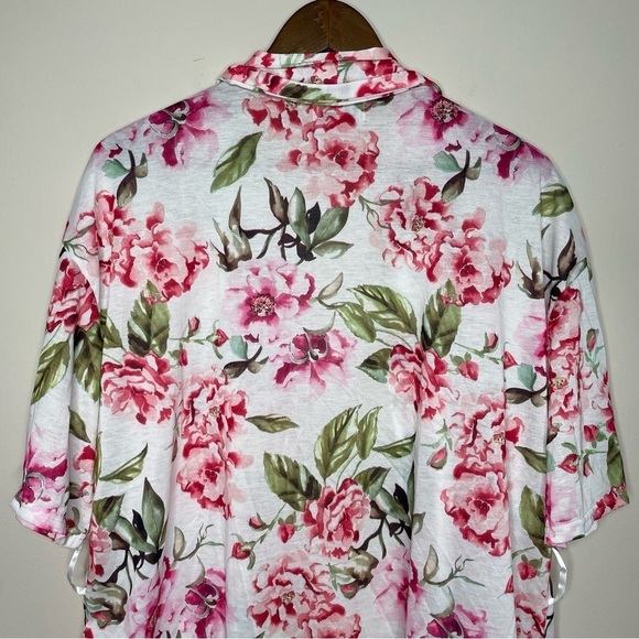 Show Me Your Mumu  Brie Robe Garden of Blooms White with Pink Floral O/S - Picture 8 of 9